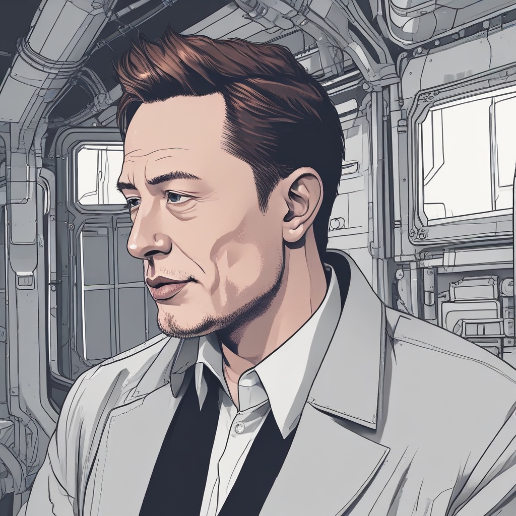 Anime style illustration of Elon Musk